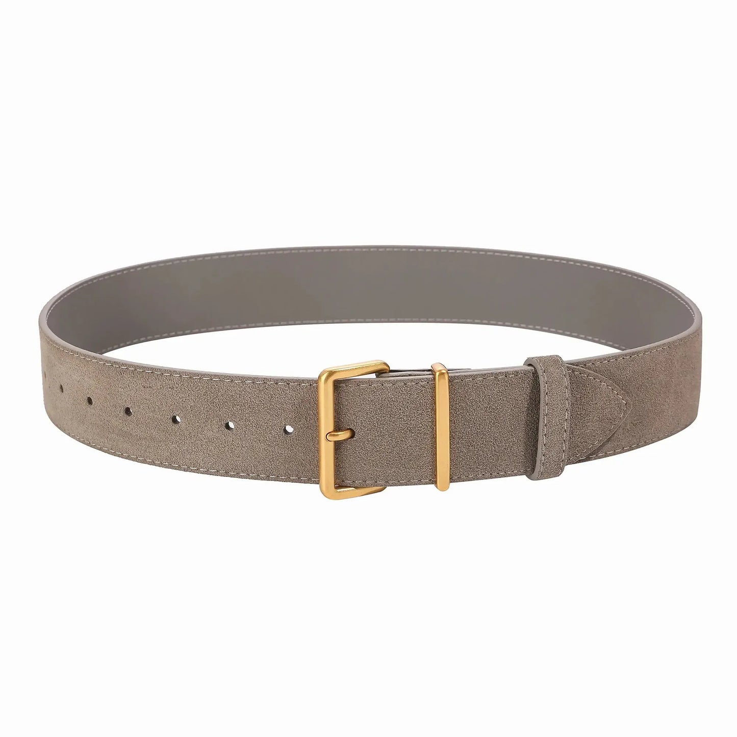 Ceinture Élégante en Cuir Suédé pour Femme – Taille Haute avec Boucle Dorée
