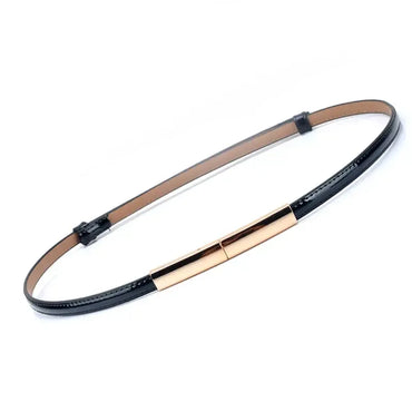 Ceinture Fine de Luxe Femme - Boucle Métal Doré Élégante