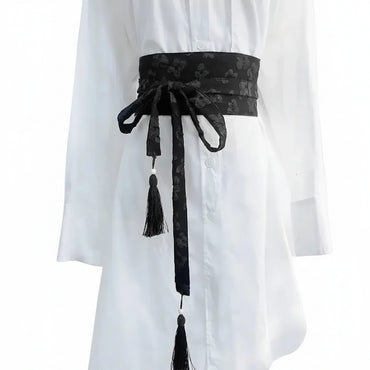Ceinture Obi à pampilles imprimées pour femme et fille