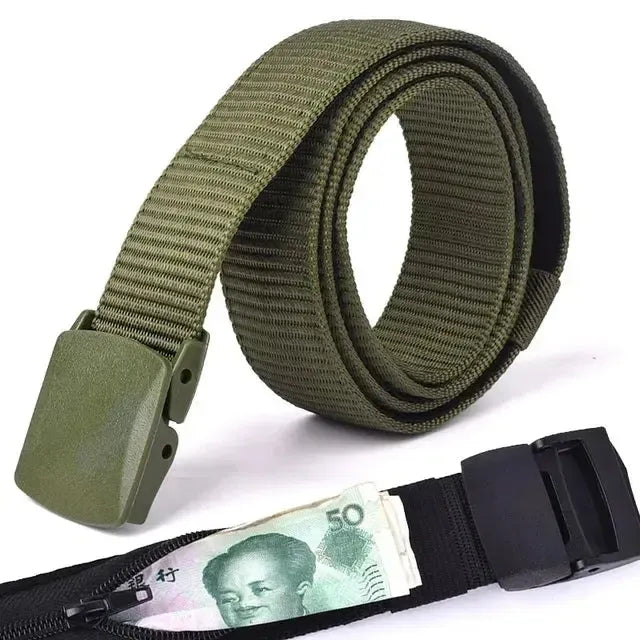 Ceinture cache billet à fermeture éclair pour femme