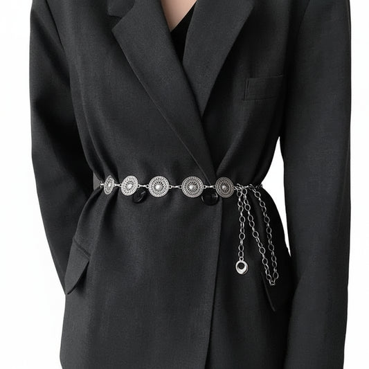 Ceinture chaîne or à boucle réglable pour femme