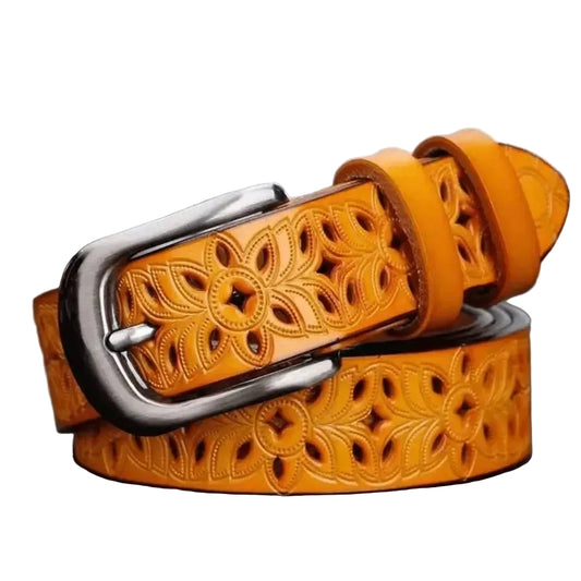 Ceinture en cuir ajouré pour femme