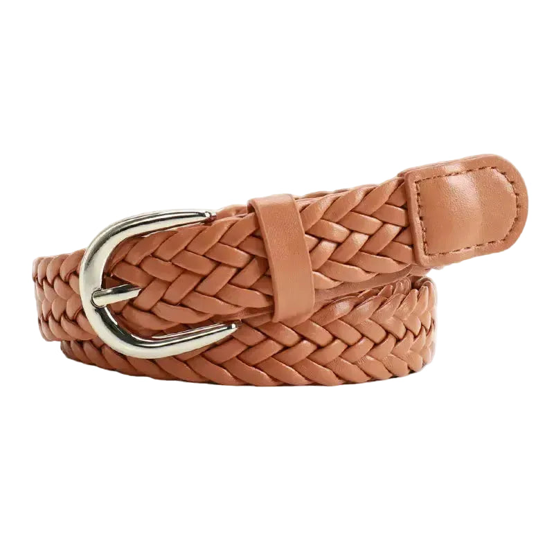 Ceinture en cuir tressée pour femme