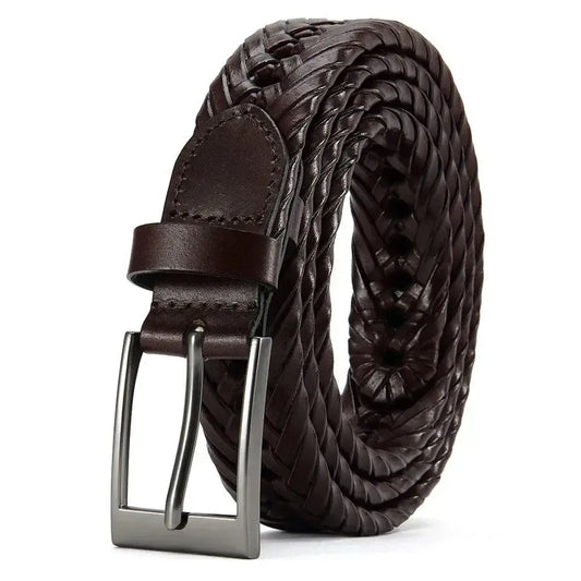 Ceinture en cuir véritable pour hommes et femmes – Grande boucle en métal