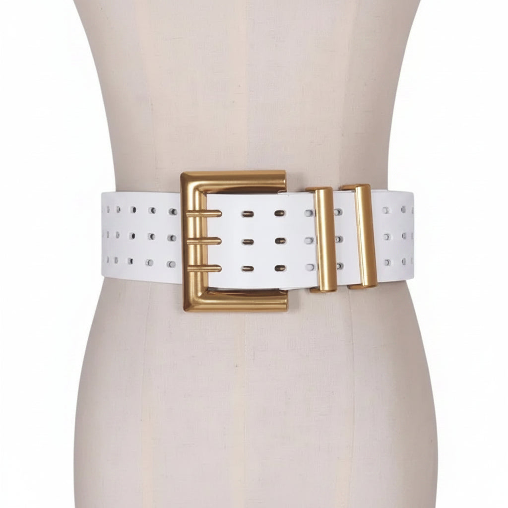 Ceinture femme en cuir véritable — boucle bronze