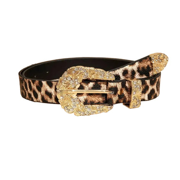 Ceinture femme luxe — imprimé léopard plaqué or