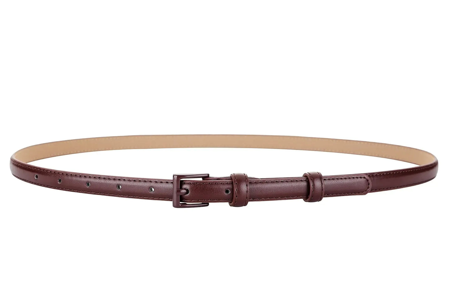 Ceinture fine en cuir véritable pour femme