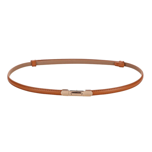 Ceinture fine femme – Réglable avec boucle dorée