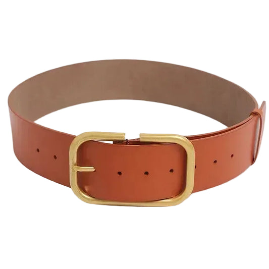 Ceinture grande taille femme — cuir véritable et large sangle