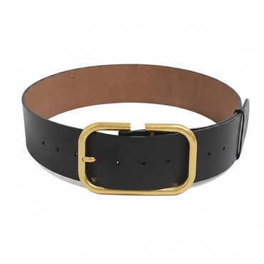 Ceinture grande taille femme — cuir véritable et large sangle