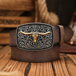 Ceinture western à motif tête de taureaux pour homme et femme - Vignette | Ceintelle