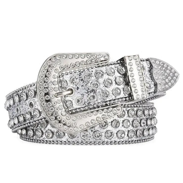 Ceinture western femme à strass diamant et clous décoratifs