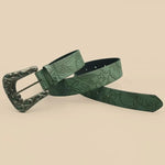Ceinture western sculptée de couleur foncée pour femme avec imprimé de feuilles - Vignette | Ceintelle