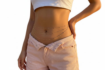 Chaîne de ventre bohème à strass pour femme – bijou de plage pour bikini