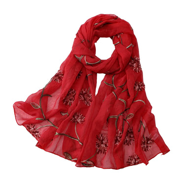 Écharpe brodée style ethnique littéraire et rétro printemps été