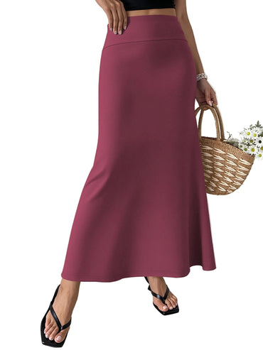 Jupe longue décontractée chic pour femme – Design épuré et élégant