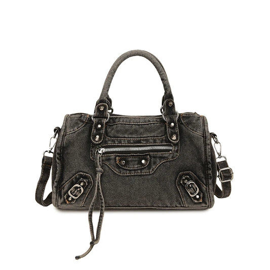 Sac en denim bleu pour femme style streetwear luxe