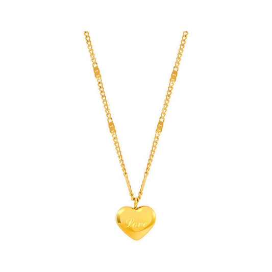 Collier pendentif cœur en métal plaqué or pour femme