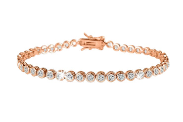 Bracelet Élégance Rose – Diamants 3 mm & Or rose 18K