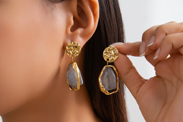 Boucles d’oreilles rétro à perles imitées style chic femme