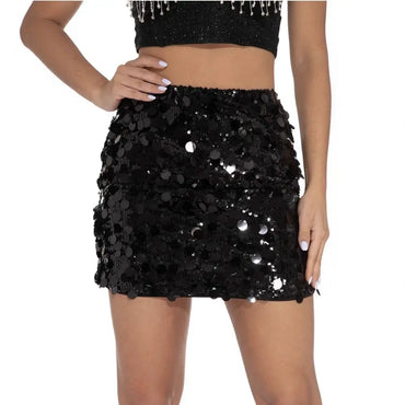 Anure – Mini jupe à sequins brillante, style soirée chic