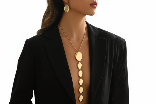 Ensemble Bijoux Minimaliste – Collier & Boucles d’oreilles 2 pièces