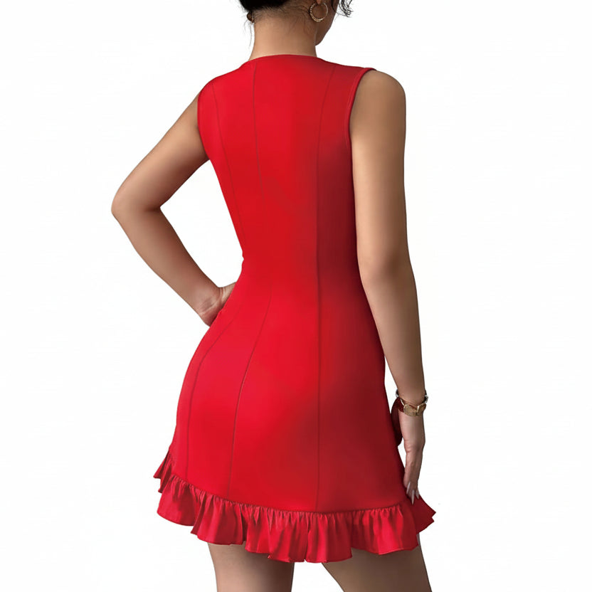 Mini Robe Courte Sans Manches Femme – Robe Sexy Élégante et Tendance