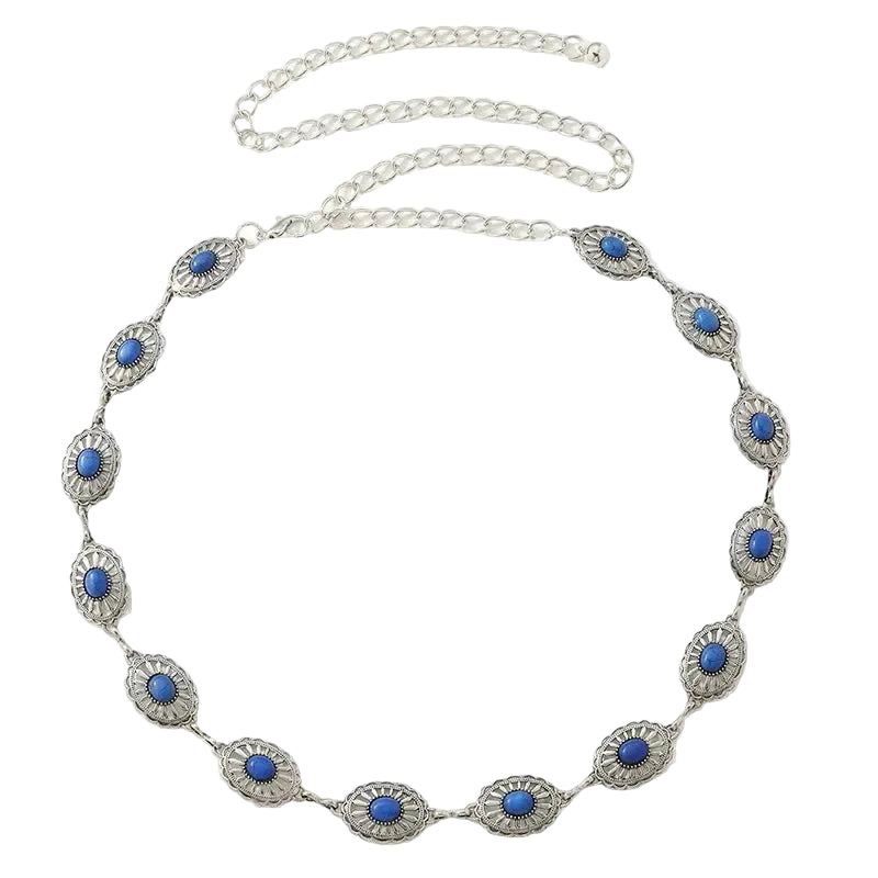 Ceinture Chaîne Fine Turquoise pour Femme – Style Chic avec Perles