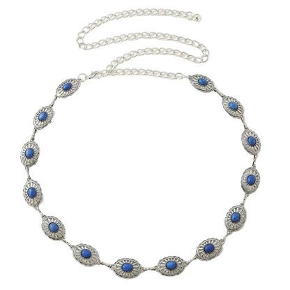 Ceinture Chaîne Fine Turquoise pour Femme – Style Chic avec Perles