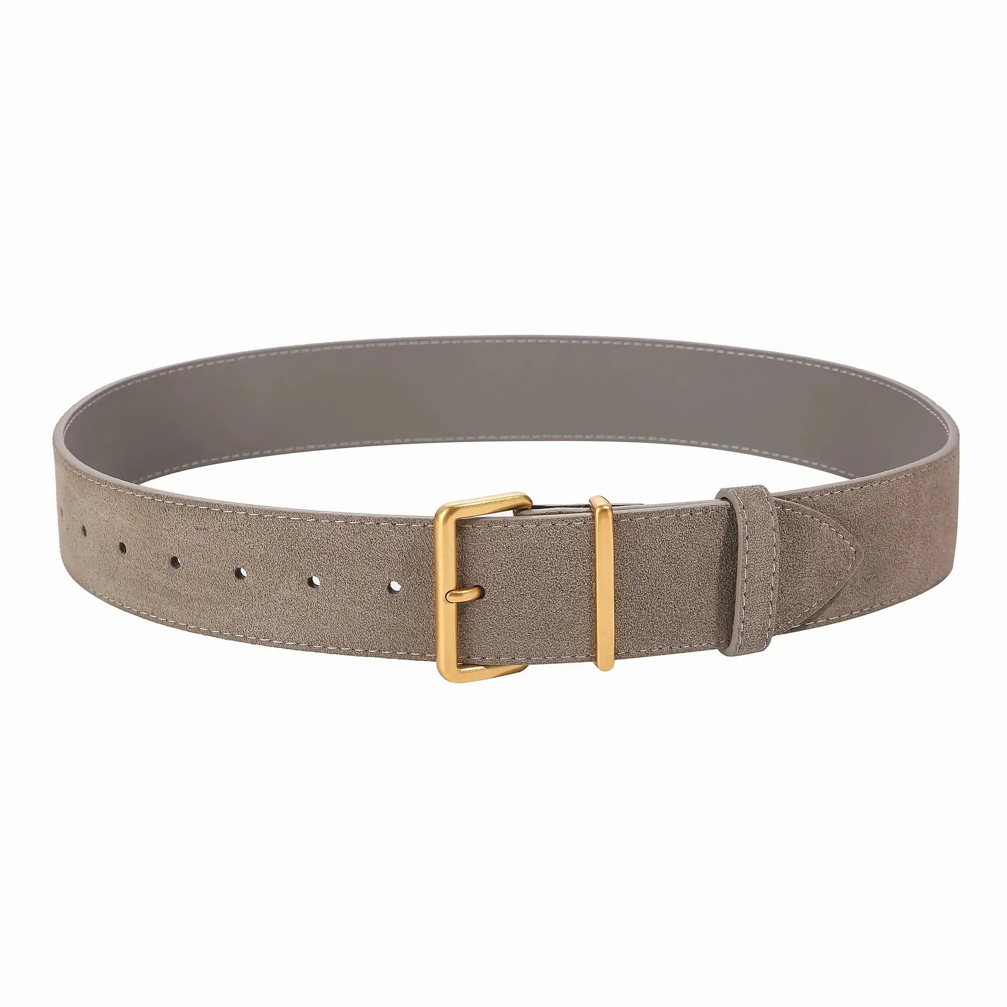 Ceinture Élégante en Cuir Suédé pour Femme – Taille Haute avec Boucle Dorée