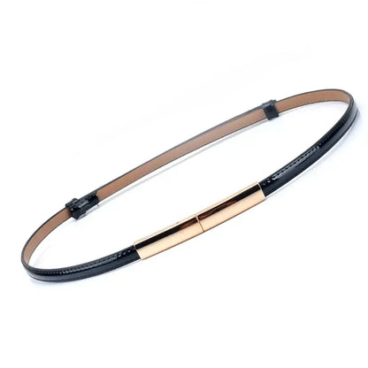 Ceinture Fine de Luxe Femme - Boucle Métal Doré Élégante