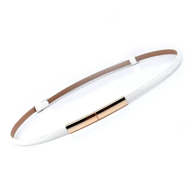 Ceinture Fine de Luxe Femme - Boucle Métal Doré Élégante