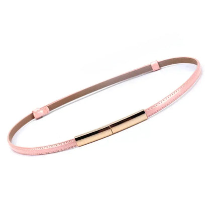 Ceinture Fine de Luxe Femme - Boucle Métal Doré Élégante