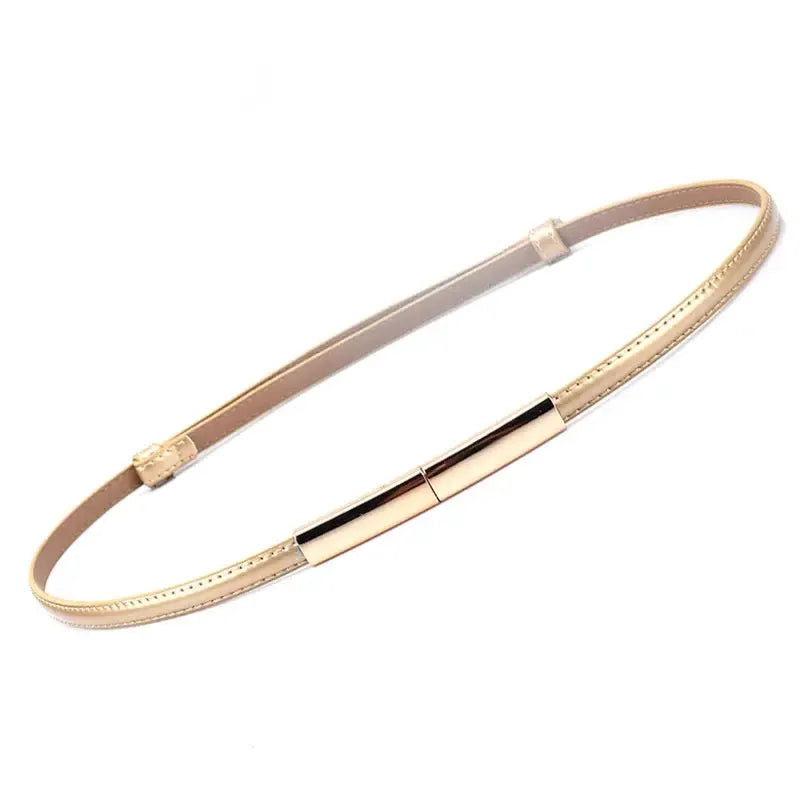 Ceinture Fine de Luxe Femme - Boucle Métal Doré Élégante