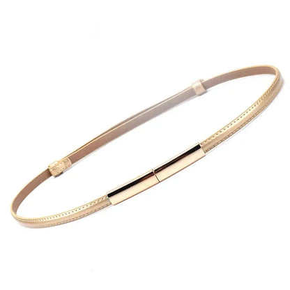 Ceinture Fine de Luxe Femme - Boucle Métal Doré Élégante