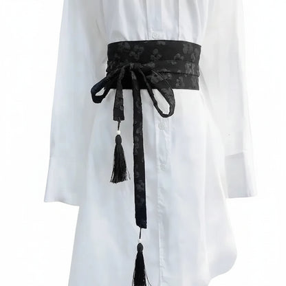 Ceinture Obi à pampilles imprimées pour femme et fille