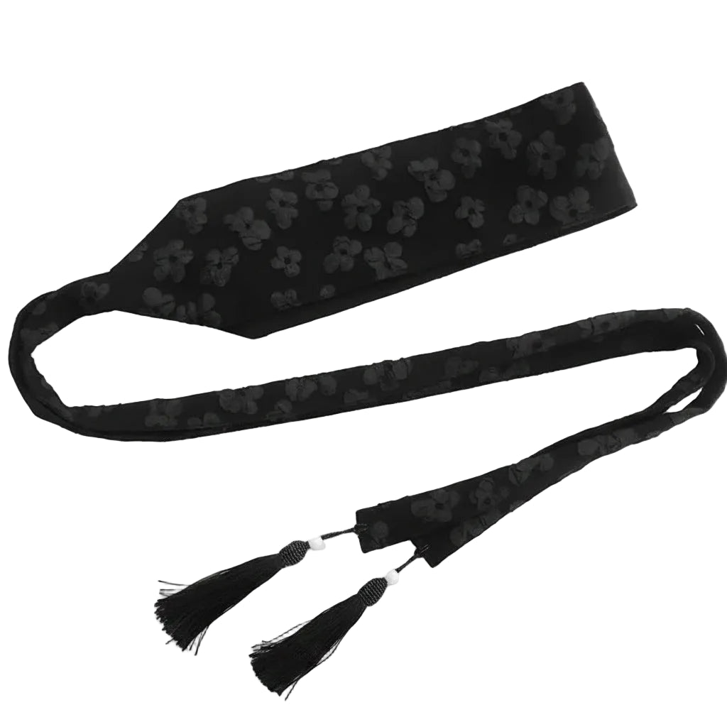 Ceinture Obi à pampilles imprimées pour femme et fille