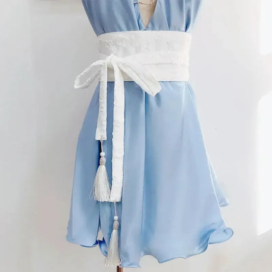 Ceinture Obi à pampilles imprimées pour femme et fille