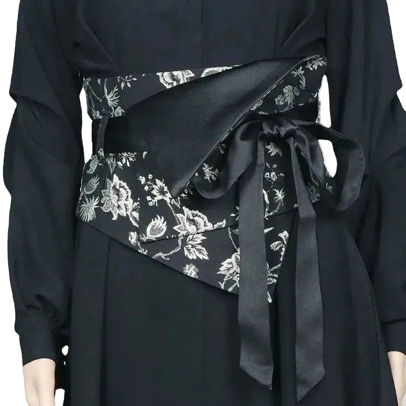 Ceinture Obi en satin pour femme – Large, élégante et décorative