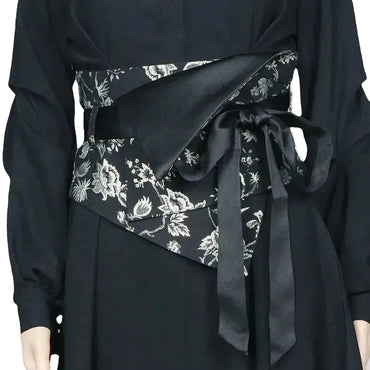 Ceinture Obi en satin pour femme – Large, élégante et décorative