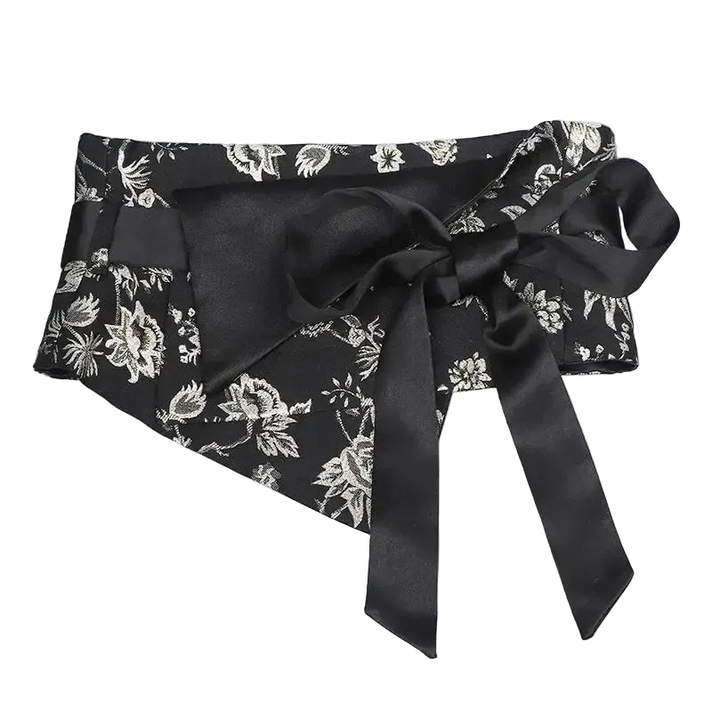 Ceinture Obi en satin pour femme – Large, élégante et décorative