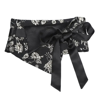 Ceinture Obi en satin pour femme – Large, élégante et décorative