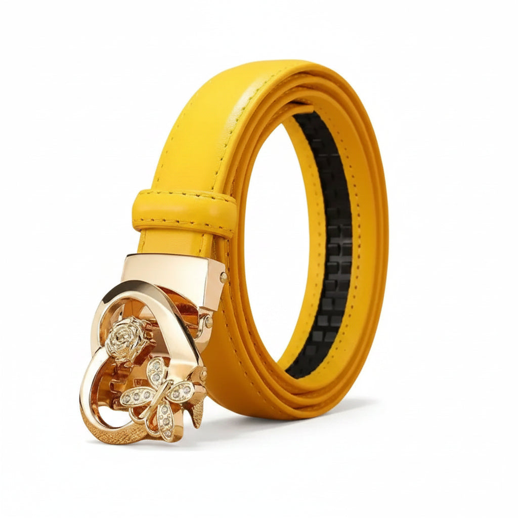 Ceinture à boucle automatique pour femme – Boucle cœur romantique