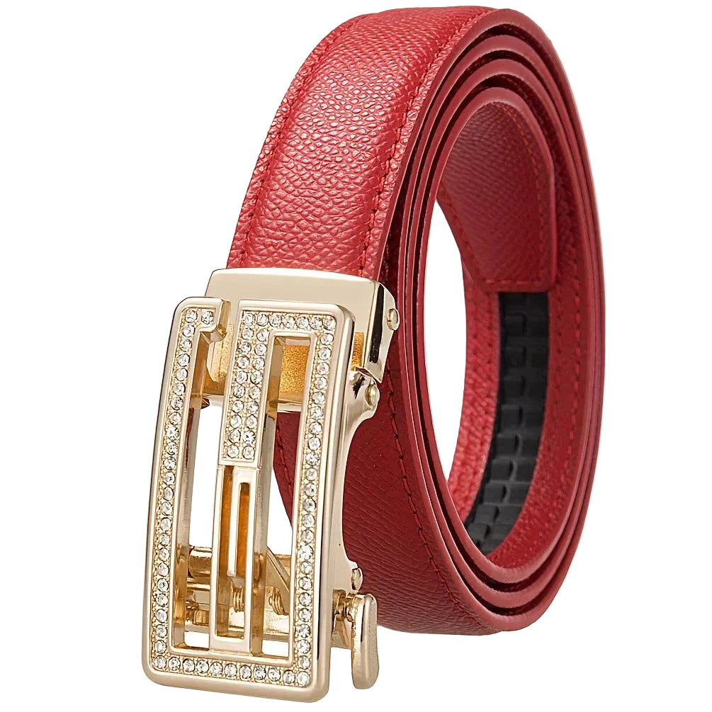 Ceinture à boucle automatique pour femme-Boucle en alliage