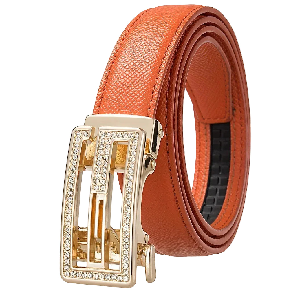 Ceinture à boucle automatique pour femme-Boucle en alliage