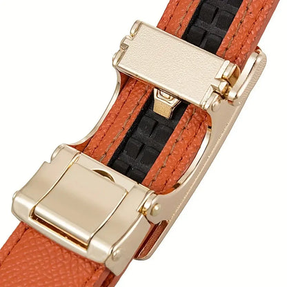 Ceinture à boucle automatique pour femme-Boucle en alliage