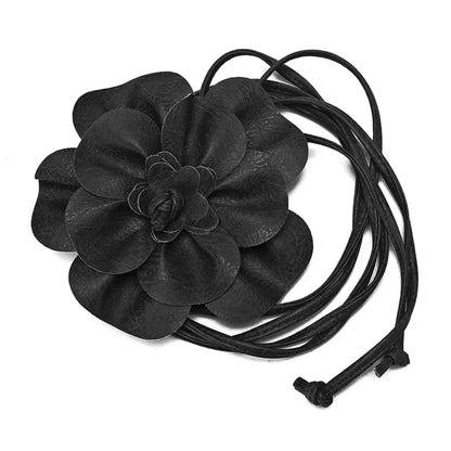 Ceinture à nouer en corde fleurie pour femme