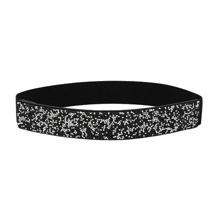 Ceinture à strass brillants colorés pour femme