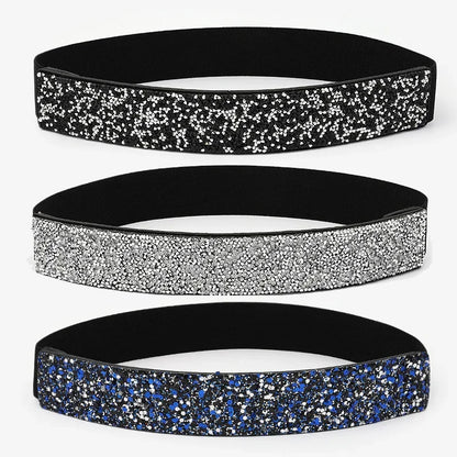 Ceinture à strass brillants colorés pour femme