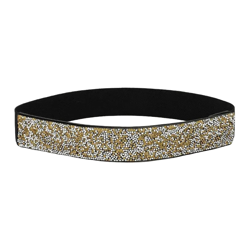 Ceinture à strass brillants colorés pour femme